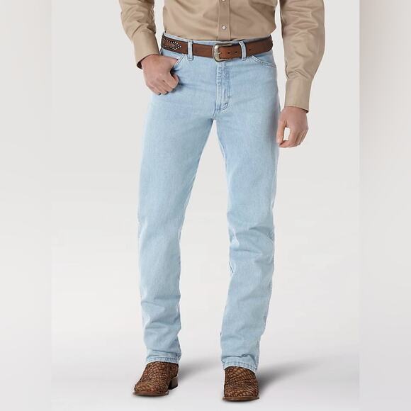 Wrangler Size 36 X 30 Cowboy Cut Original Light Blue Made in USA Denim Jeans - Picture 1 of 10